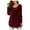 Wine, variant on Women Tops U Neck Daily Casual Blouse Pullover Parties Basic Ladies Solid Clubbing Regular Long Sleeve Fashion Loose