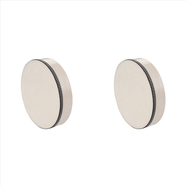 2X Tambor de Mano de Madera, Juguete de Percusión para Niños, Tambor con de Madera para Niños, Juego de Música, Práctico Instrumento Musical Portátil, 4 Pulgadas