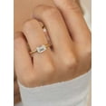 thumbnail image 6 of vylahjewellery Half Bezel Emerald Cut 1 Ct Moissanite Diamond Engagement Forever One Gift Ring Plated White Gold Ring, 6 of 7