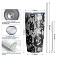 thumbnail image 6 of 20oz Tumblers Halloween Black Pumpkin Faces Stainless Steel Vacuum Insulated Double Wall Travel Tumbler Cups Mug with Lid and Straw,Cleaning Brush for Cold & Hot Drinks, 6 of 7