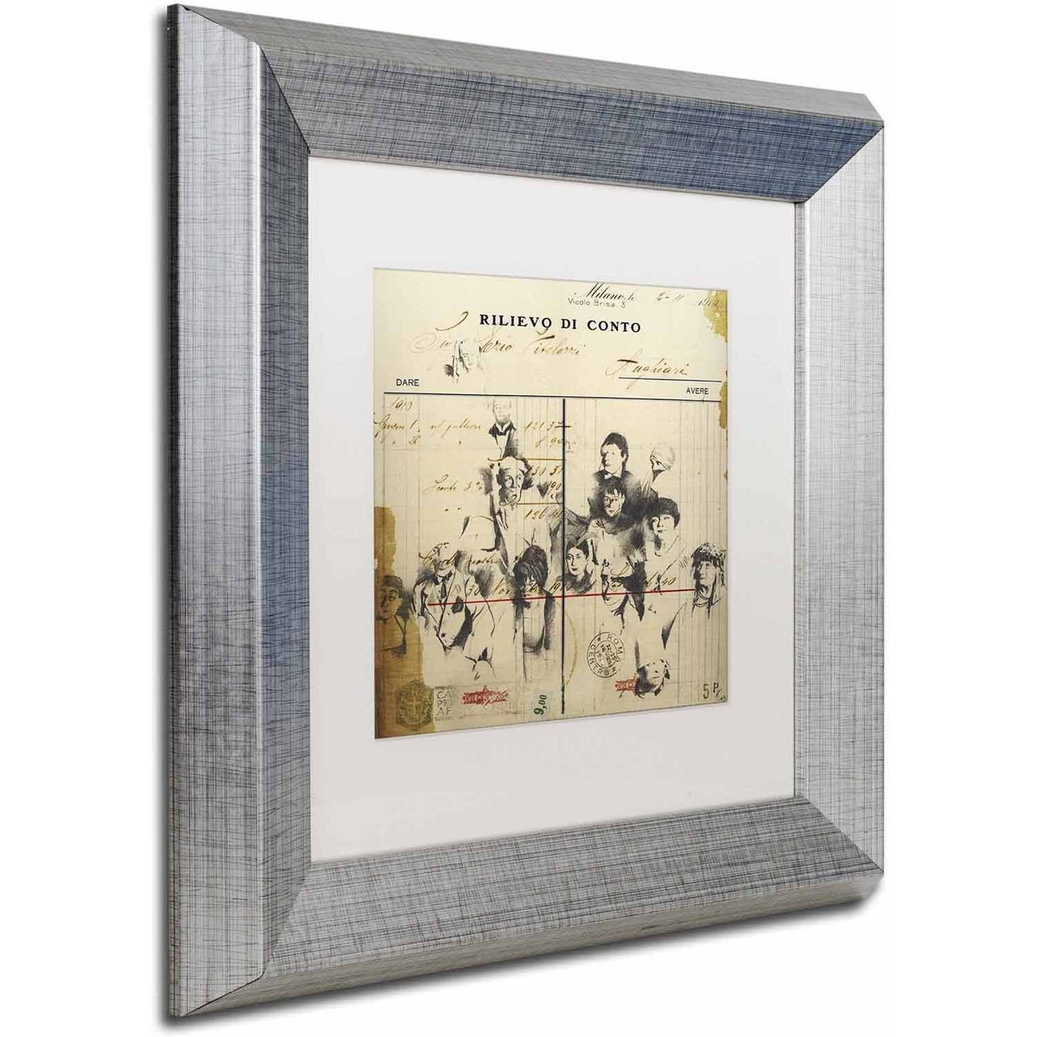 Trademark Fine Art 'Italian Invoice' Canvas Art by Nick Bantock, White Matte, Silver Frame