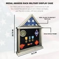 thumbnail image 5 of Military Shadow Box Display Case For Funeral Burial Flag For American Veterans Fits Folded 3x5’ Flag, Certificate, Medal, Patches. Solid Wood And Glass.  (Rustic), 5 of 6