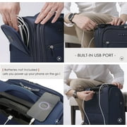 VERAGE Underseat Carry on Luggage with Wheels & USB Port, Bag for Airlines, Lightweight Suitcase for Men Women, Pilots and Crew, Navy (16-Inch)