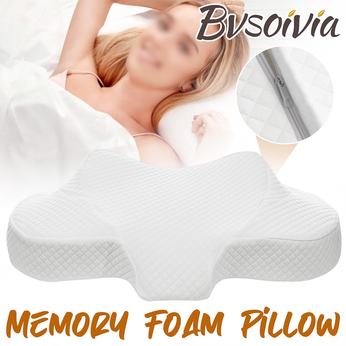 High Density Space Cervical Memory Foam Pillow, Contour Pillows for Neck  and Shoulder Pain, Ergonomic Orthopedic Sleeping Neck Contoured Support