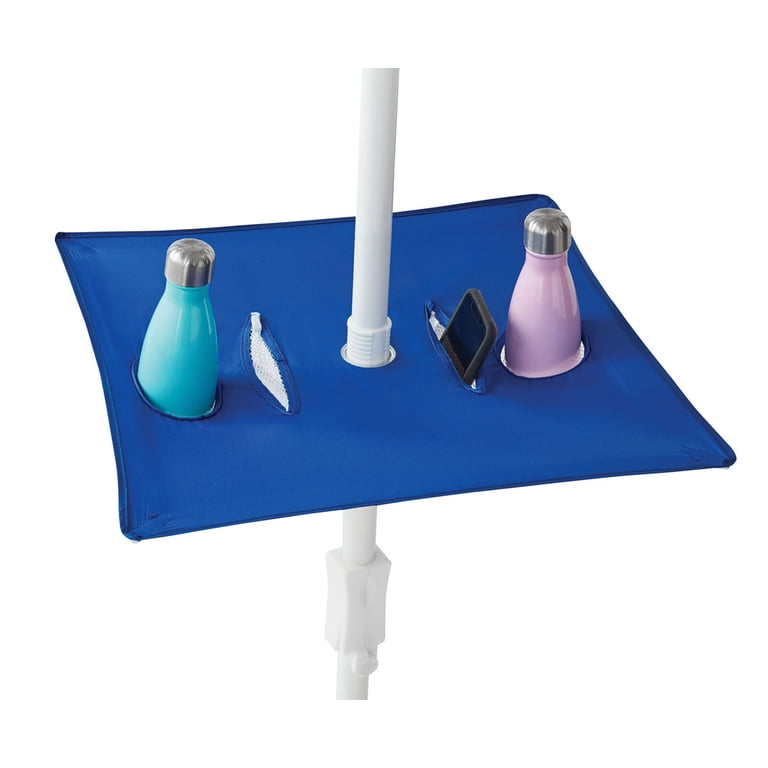 Mainstays 6 Ft Square Beach Umbrella, Blue White Stripe photo 2