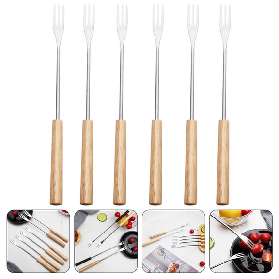 PENIKOKO Stainless Steel Fondue Forks Set 12 Pieces Barbecue Skewers for Travel and Party Use