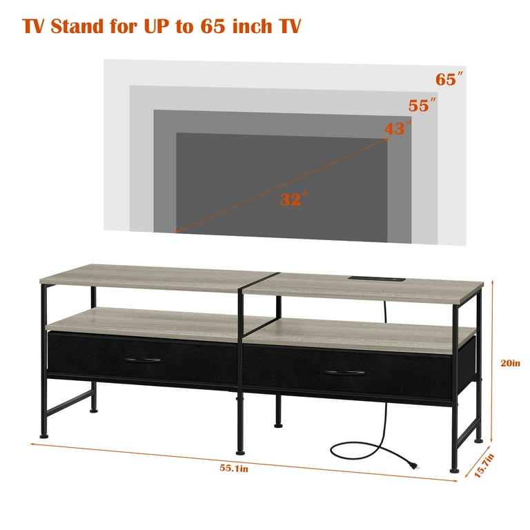20INCH TALL TV STAND GRAY