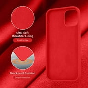 Silicone Case for iPhone 12 Pro and iPhone 12 -{Shock-Absorbent- Raised Edge Protection- Compatible with iPhone 12 Pro and iPhone 12 (6.1 inch} Red Color
