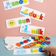 thumbnail image 2 of Muyoka Juguetes educativos de madera, regalo creativo, divertido juguete para niños, rompecabezas, juego de ortografía preescolar, letras a juego Muyoka Hogar, 2 of 7