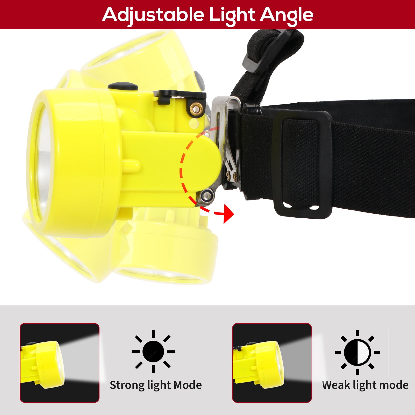 Hunting Friends Coon Hunting Lights Waterproof Mining Light Explosion Proof Miners Headlamp Rechargeable Headlight Flashlight for Mining Coal Night Fishing Hunting Camping