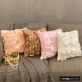 thumbnail image 6 of The HomeCentric Pillow Covers Pack of 2 18x18 inch (45x45 cm) Pink Handmade Peach Pillow Cases Vintage Style Ruffles Shabby Chic Pillows Cover Square Satin Pillows Cover Solid Style - Vintage Peach, 6 of 12