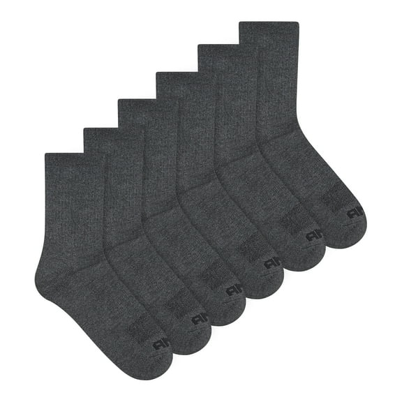 AND1 Men's Socks, Performance Cushion Mid Crew Socks, 6-Pack