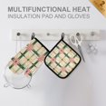 thumbnail image 4 of Yayeee Oven Mitts and Pot Holder Set of 4 Heat Resistant Kitchen Gloves Baking Hot Pad, Retro Green Stars, 4 of 5