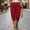 Red, variant on BUIGTTKLOP Women's Plus Size Capri Sweatpants Cotton Drawstring Joggers Cropped Athletic Lounge Pants with Pockets