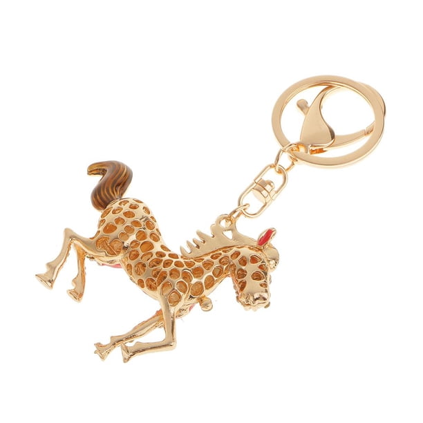 Llavero perfecl con colgante de caballo de cristal y diamantes de imitación