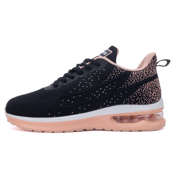 AOV Women's Athletic Running Sneaker Shoes for Sports, Gym, Jogging, Tennis and Fitness Peachblack US 6