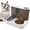 【Grey】, variant on Automatic Gravity Cat Feeder with Stainless Steel Food Bowl, 2 in 1 Cat Feeder and Water Dispenser Combo Detachable Pet Water and Food Dispenser Set for Puppy Kitten Small Dog(Gray)