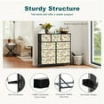 thumbnail image 3 of Sybels Dresser with 9 Drawers, Retro Floral Pattern Fabric Bins with Wooden Top for Bedroom, Closet, Entryway Hall, Black, 3 of 8