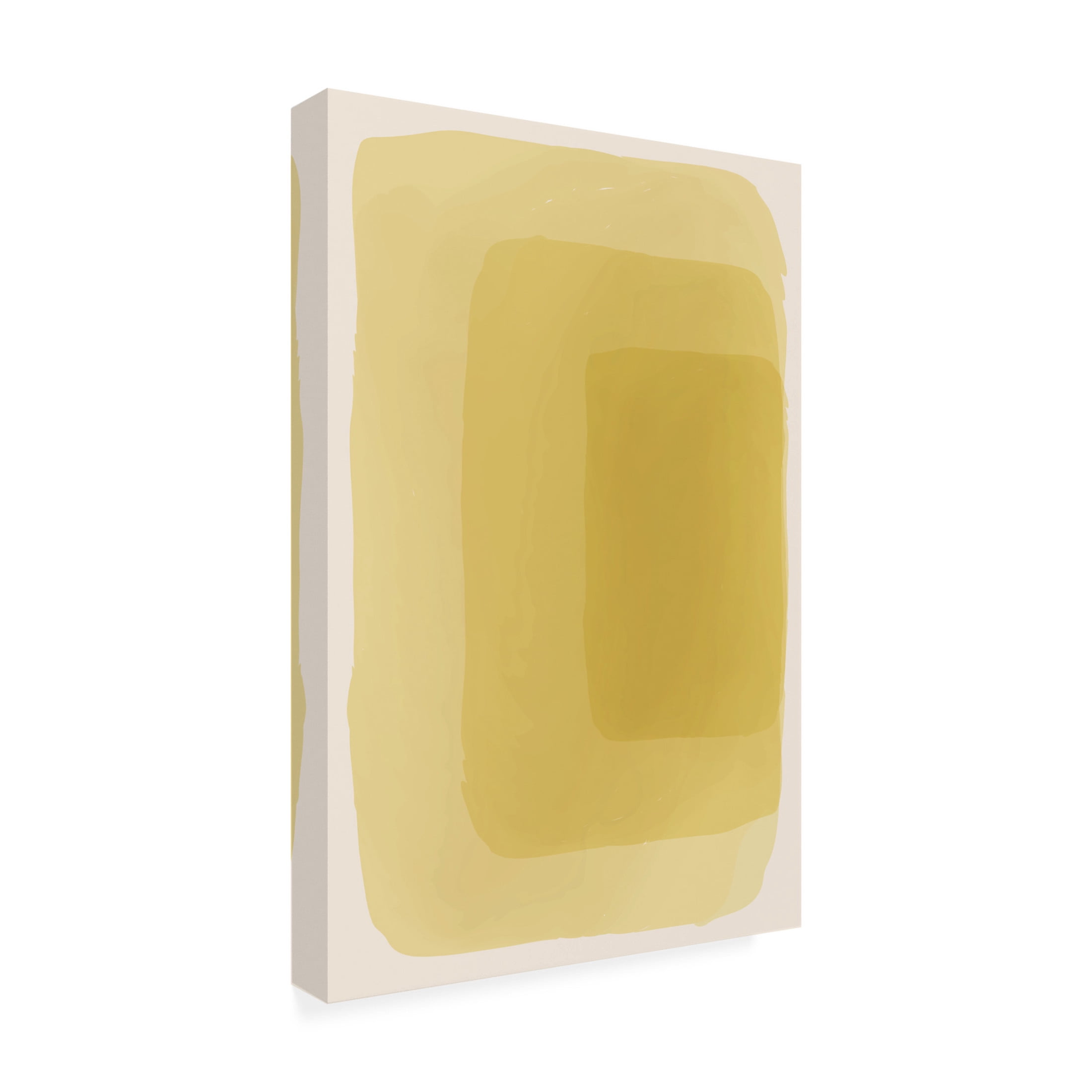 Trademark Fine Art jay stanley  Yellow Watercolor Shapes 4 Canvas Wall Art