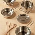 thumbnail image 3 of Melissa & Doug Stainless Steel Pots and Pans Pretend Play Kitchen Set for Kids (8 pcs), 3 of 9