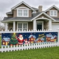 thumbnail image 5 of Winter Theme Christmas Banner Snowy Scene Xmas Banner Santa Sleigh Reindeer Pattern Holiday Banner for Christmas Party Winter Celebration Holiday Decoration, 5 of 9
