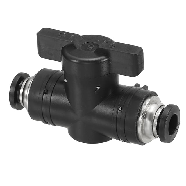 Válvula de bola neumática Uxcell 1/4", accesorios de conexión rápida, accesorios de tubo para control de flujo de aire, 1 pieza