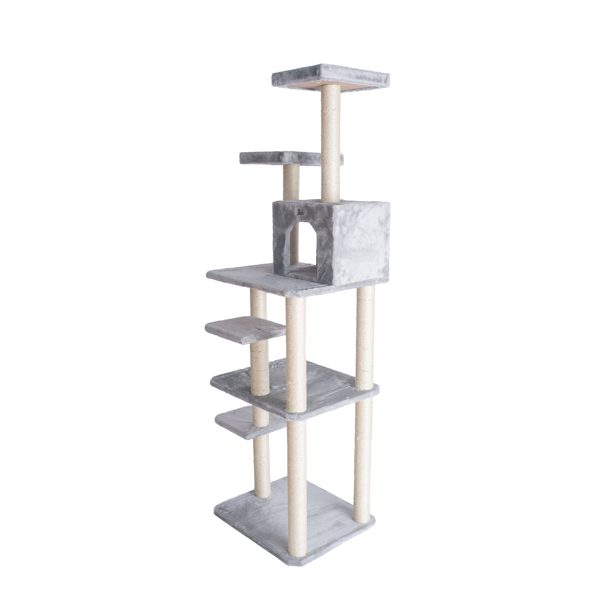GleePet 74" Cat Tree GP78740822 Silver Gray 7 Levels