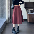 thumbnail image 3 of Vestido largo informal adelgazante de cintura alta, falda en forma de A con doble bolsillo para otoño/invierno, paraguas informal de media longitud a la moda, 3 of 5