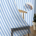 thumbnail image 5 of Blue White Stripe Semi Sheer Curtains 63 Inch Length 2 Panels Set, Modern Minimalist Geometric Striped Sheer Kitchen Curtain Privacy Voile Window Curtain for Living Room Bedroom Rod Pocket Drapes, 5 of 7