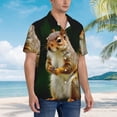 thumbnail image 3 of Fotbe Squirrels Eating Peanuts On The Tree Camisa Hawaiana para Hombre Unisex – Camisa Casual de Verano con Botones de Manga Corta de Algodón y Lino,Large, 3 of 7