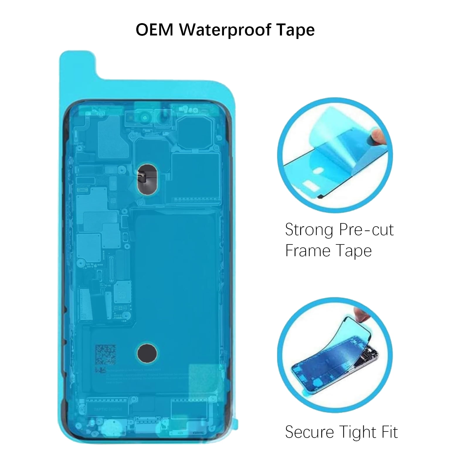OEM Back Glass for iPhone 15 Pro (6.1-inch, Blue Titanium) with Wireless Charging Cable and Camera Bezel (Blue Titanium)