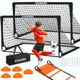 thumbnail image 1 of Juego de porterías de fútbol ECHOSAMEN Kids de 6 x 4 pies con conos de fútbol y escalera, 1 of 7