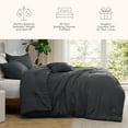 thumbnail image 3 of King Comforter Set, 4 Pieces Soft Pinch Pleat Dark Gray Bedding Set for All Season, 3 of 6