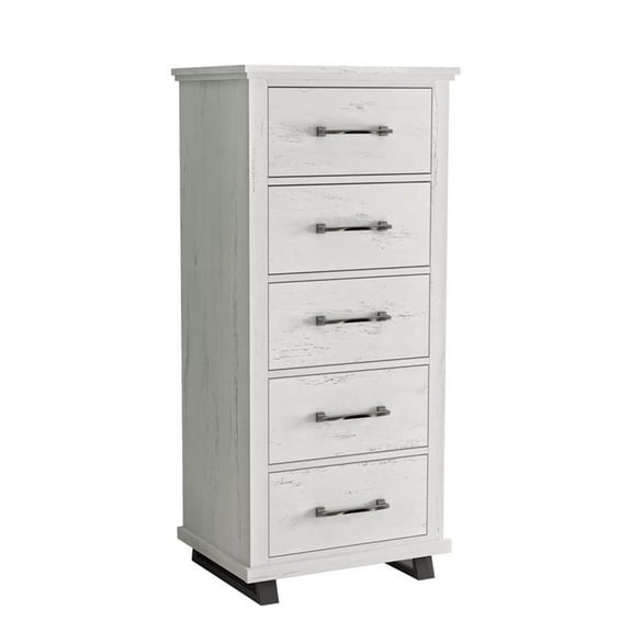 LIVILAND 24"W 5-Drawers Tall Bedroom Chest in Antique White