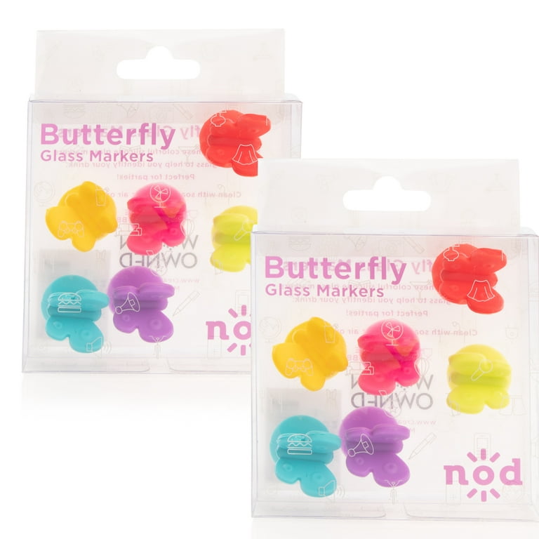 ALYC Wine Glass Markers Set of 10 Silicone Drink Glass Charms &Wine Charm  Tags with Suction Cup (Butterfly assorted)