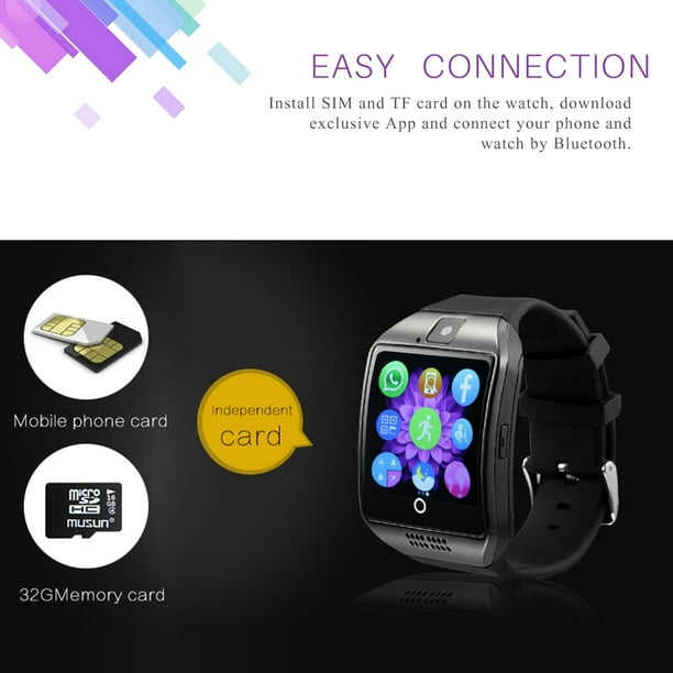 Q18 Bluetooth Pulsera Inteligente Reloj Soporte Para Tarjeta Sim