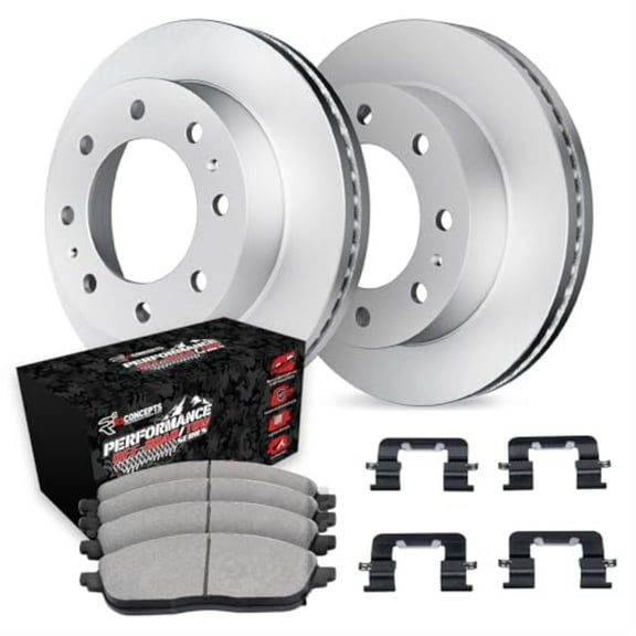 R1 Concepts Carbon Coated Disc Brake Rotor Set with Off-Road/Tow Brake Pads and Hardware WDVH1-48009