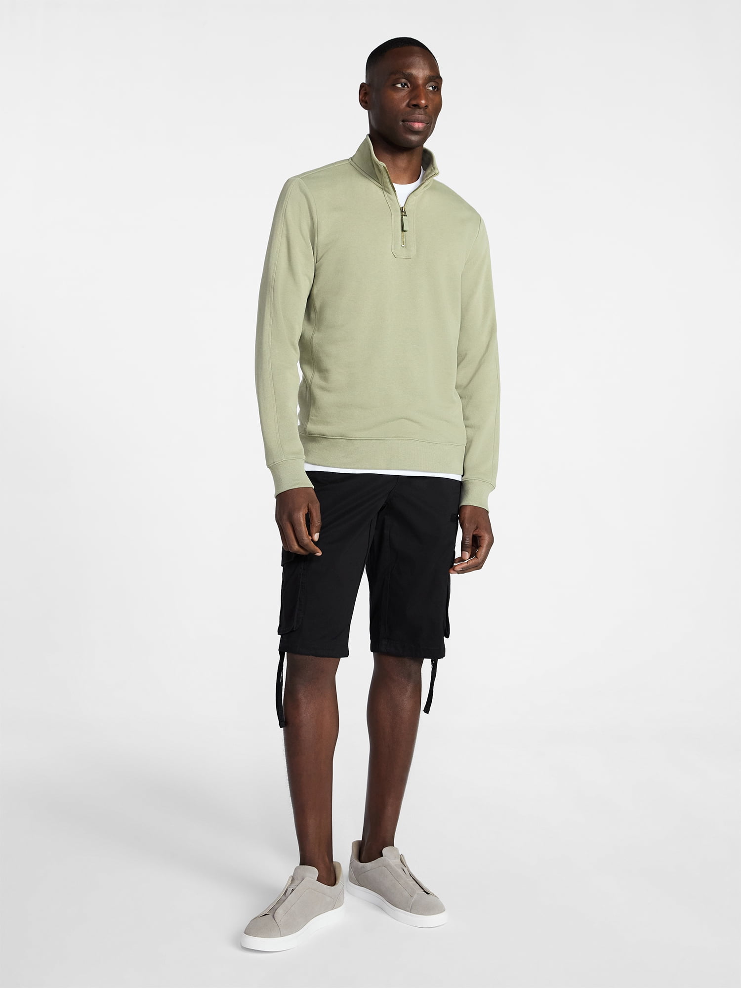 George Men's Washed Terry Quarter Zip Sweater, Sizes S-3XL