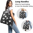 thumbnail image 2 of 5 Pack Foldable Shopping Bag,Spooky Halloween Ghosts Pattern Reusable Grocery Bags with Pockets,Large Reusable Tote Bags with Handles Waterproof & Lightweight, 2 of 6