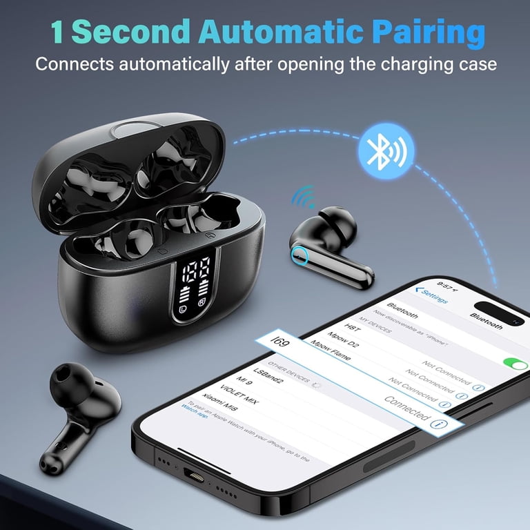Hoey Wireless Earbuds Bluetooth 5.4 With Noise Canceling photo 7