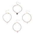 thumbnail image 2 of Shisuyan Foot Chain Rhinestone Anklet Jewelry Pink Alloy 4Pcs 8.7x0.8In, 2 of 8