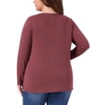 thumbnail image 4 of DARING DIVA Women's Plus V Neck Button Fall Pullover Shirt Loose Blouse 2X Burgundy, 4 of 6