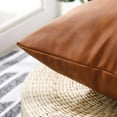 thumbnail image 4 of Modern Country Decor for Bedroom & Living Room Brown Faux Leather Farmhouse Lumbar Pillows, 12x20 Inch Set of 2, 4 of 6
