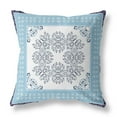 thumbnail image 2 of HomeRoots 414796 5 x 18 x 18 in. White & Indigo Blown Seam Floral Indoor & Outdoor Throw Pillow, 2 of 5