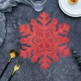 thumbnail image 4 of OEFNTAC Christmas Decor Placemats Round Snowflake Easy To Clean Wipeable Stain-resistants Heat-resistants Table Placemats for Family Gathering and Holiday Christmas Kitchen Decor, 4 of 6