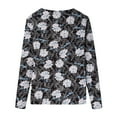 thumbnail image 4 of Leesechin Women's Juniors Clothing Round Neck Loose Tops Casual Print T-Shirts Long Sleeve Blouse in Clearance, 4 of 5