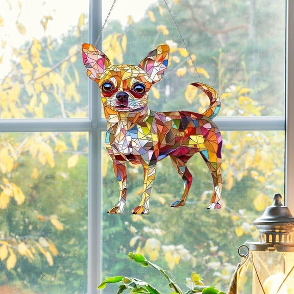sruoe Sun Catchers Indoor Window, Stained Glass Panels, Acrylic Suncatcher, Suncatchers Outdoor Decoration, Christmas Home Garden Courtyard Window Hanging Ornament