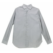 Grigio Men's White / Blue Long Sleeve Cotton Button Down Casual Button-Down Shirt - XXL