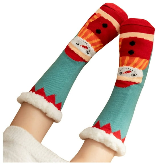 FhsagQ Socks Socks for Men Plus Size Garter Belt Christmas Socks Ladies Floor Socks Snow Socks Thick Velvet Home Sleep Socks Carpet Socks in Autumn and Winter Sky Blue One Size