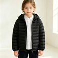 thumbnail image 5 of AUDeals Boys Girls Packable Puffer Jacket, Kids Hooded Lightweight Coat with Storage Bag, Warm Windproof Polyester Outerwear (Black, 11-12 Years), 5 of 6